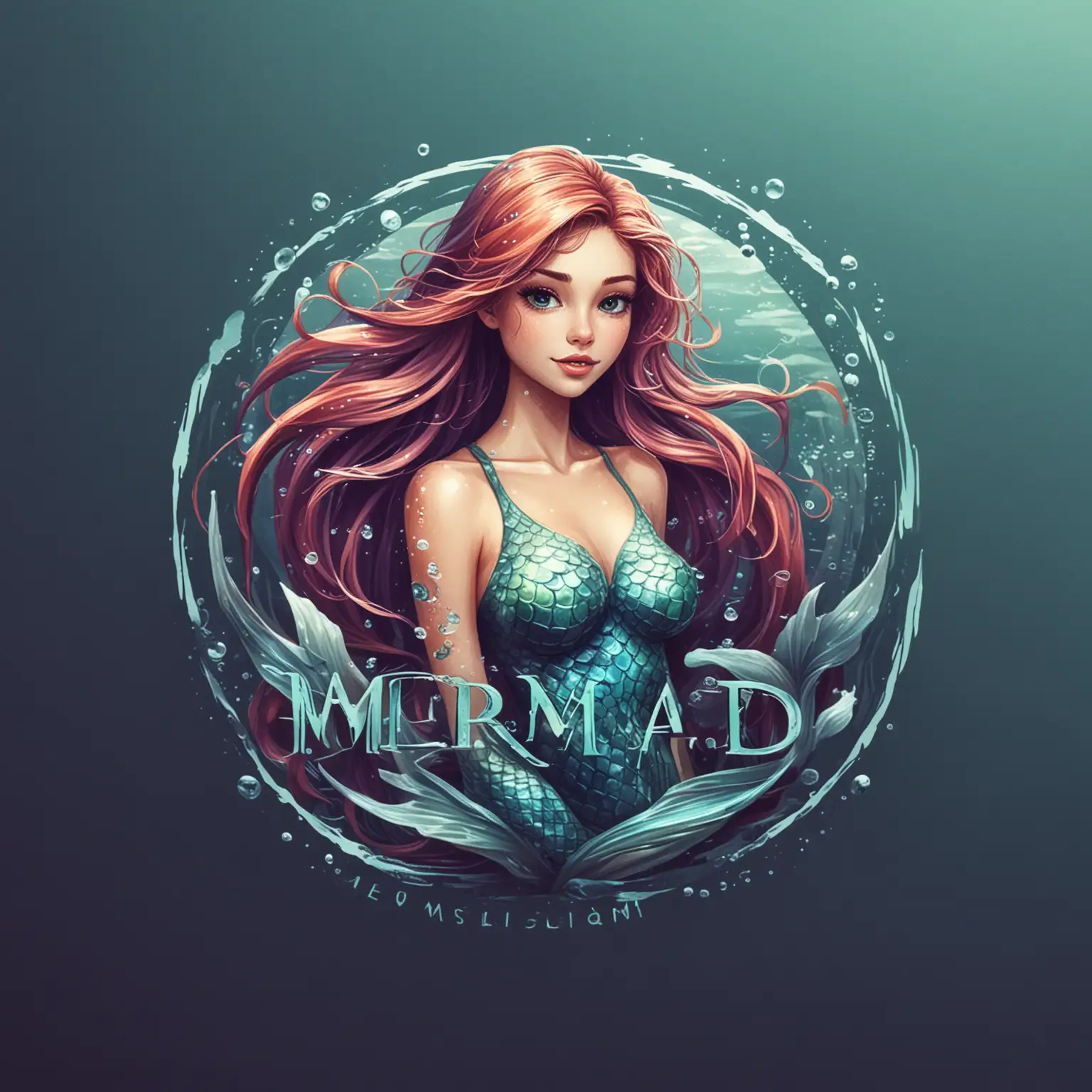 Develop a stylish logo with a digital touch inspired by mermaid.