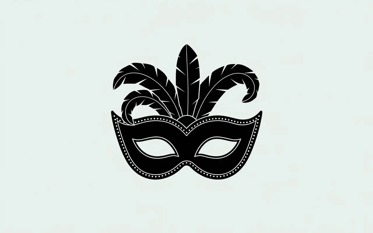 Intricate-Mardi-Gras-Mask-with-Feather-Details-on-White-Background