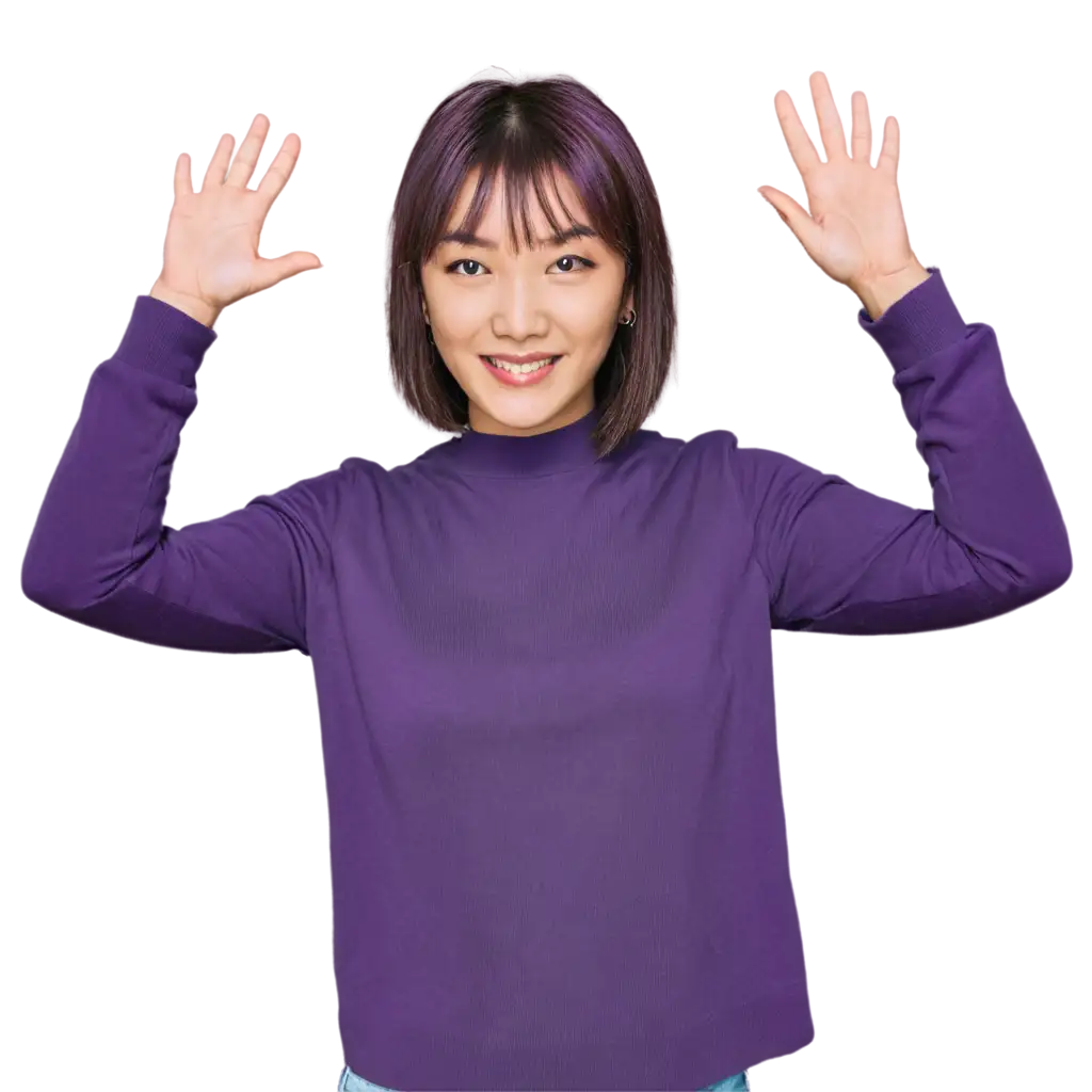 Kpop-Inspired-PNG-Image-of-a-Young-Woman-with-Purple-Short-Bob-Hair-for-Trendy-Designs