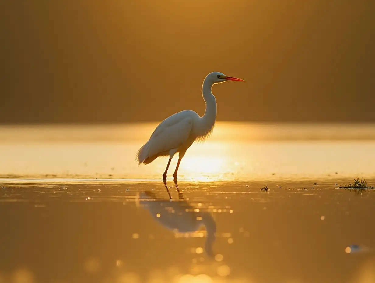 Common Egret Before Sunset