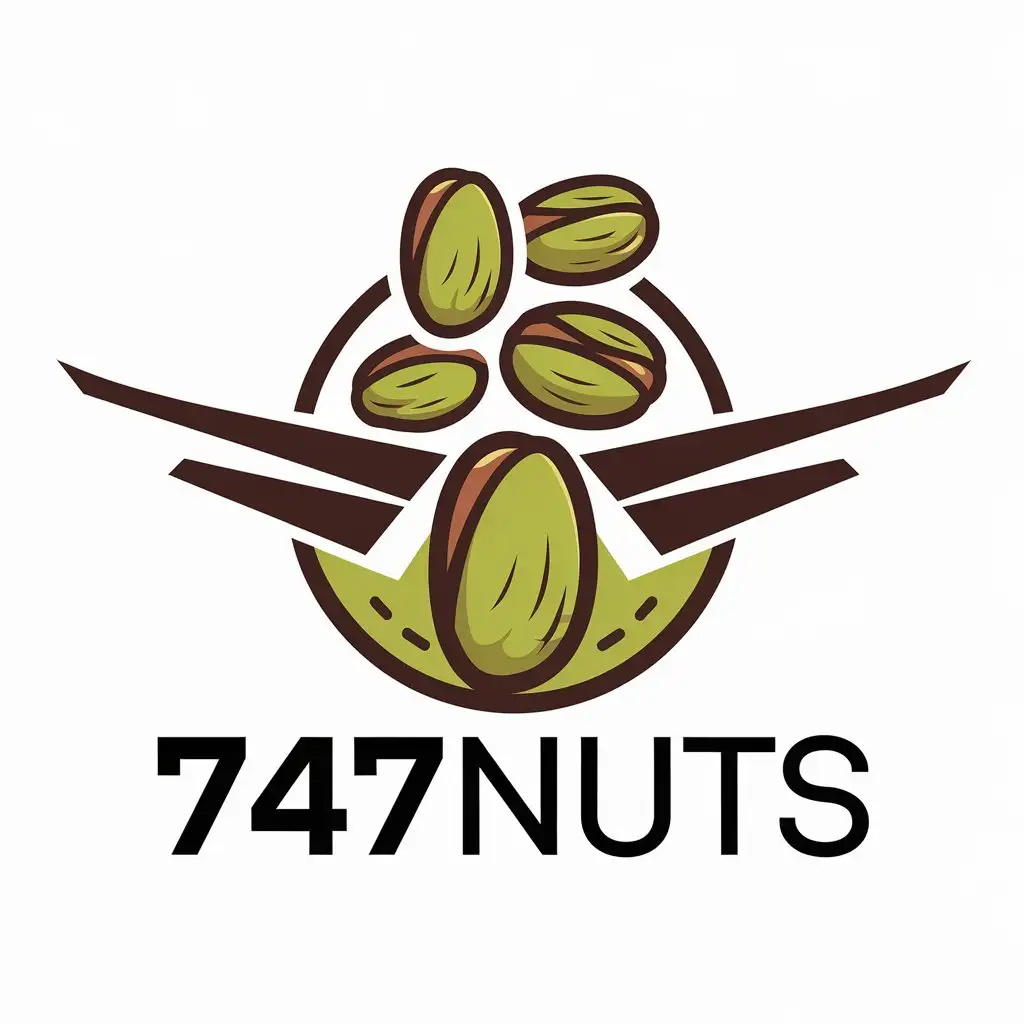 LOGO Design for 747NUTS Plane with Pistachios for Internet Industry