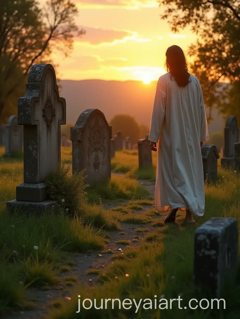 Prophet-Jesus-in-a-Serene-Graveyard-at-Sunset