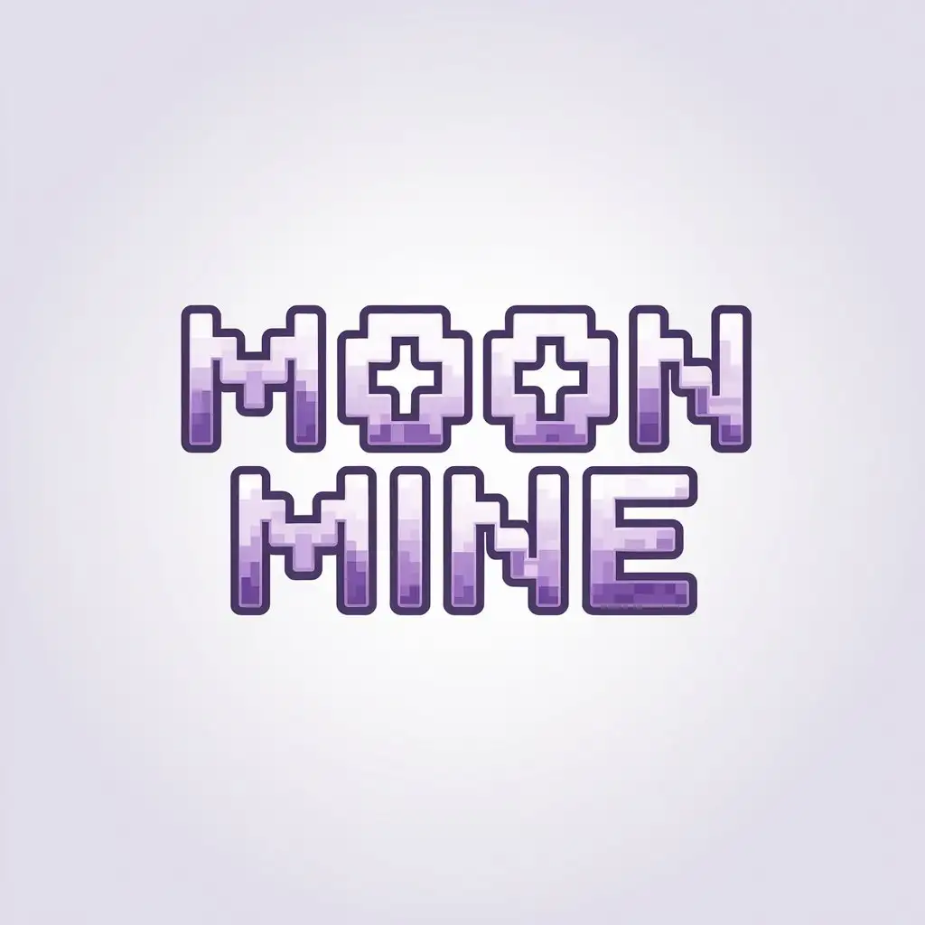 LOGO Design for Moonmine MinecraftInspired PurpleWhite Gradient with Minimalist Aesthetic