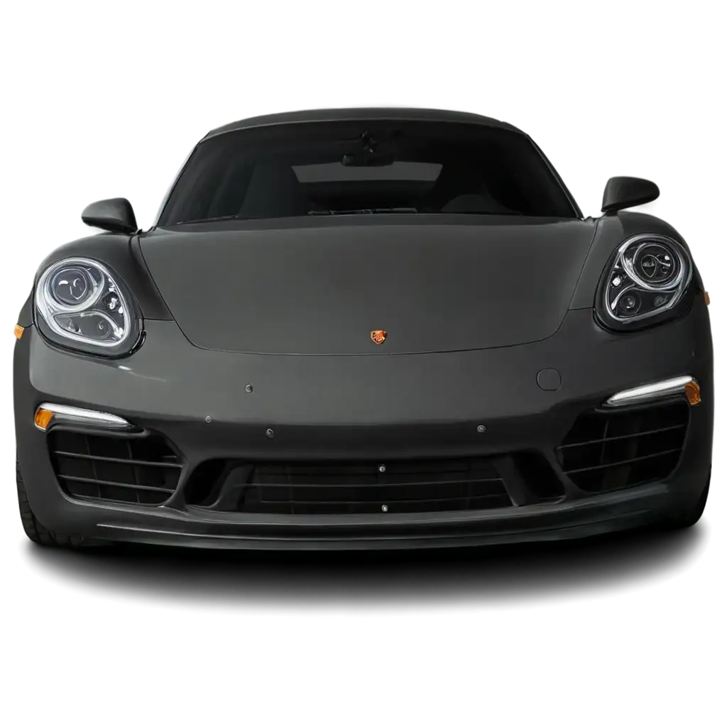 black Porsche front view