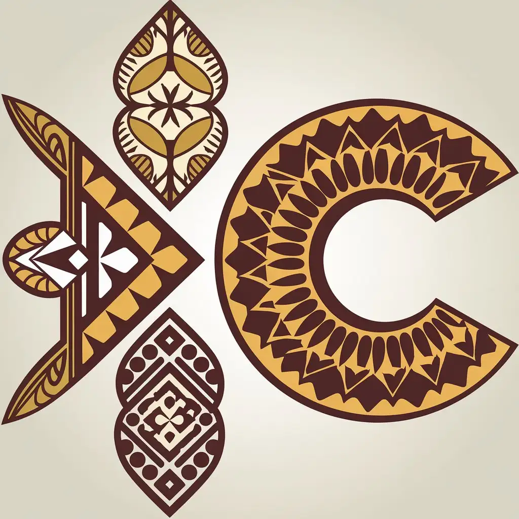 LOGO Design For IC Home Decor Inspired Vector Logo with Indian and African Art Patterns