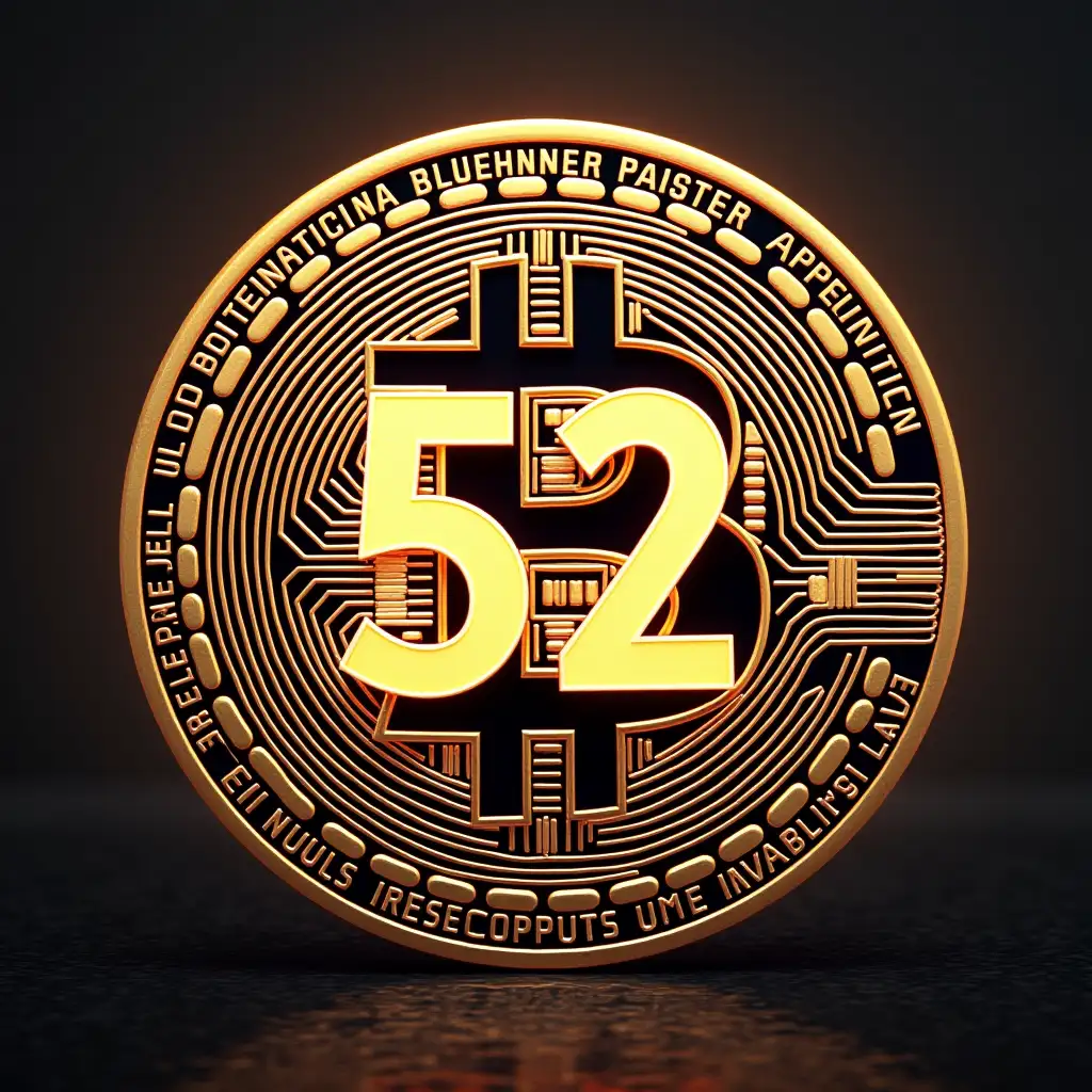 Bitcoin-Symbol-with-Number-52-in-the-Center