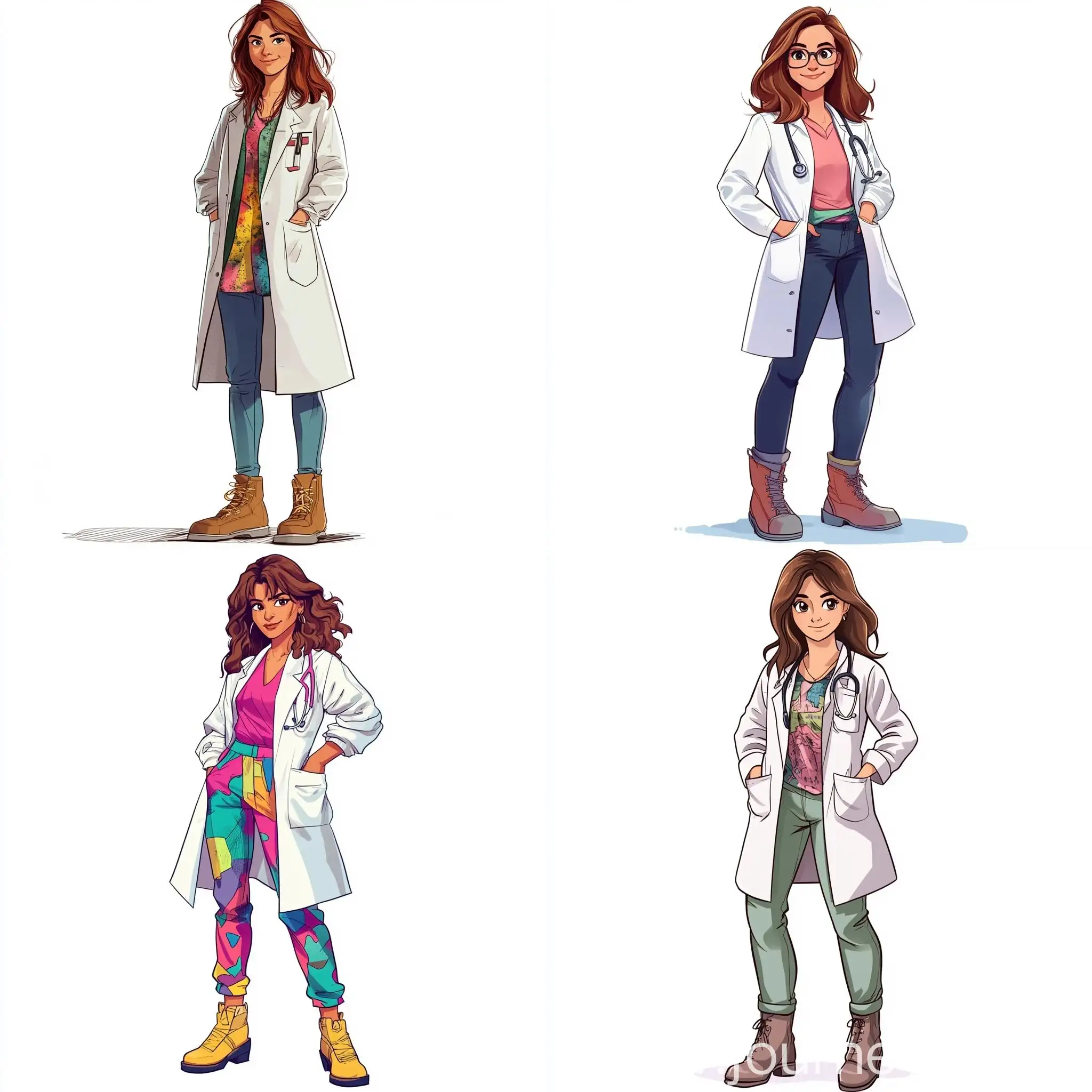 Smiling-Female-Psychiatrist-in-Colorful-Street-Clothes-and-Lab-Coat