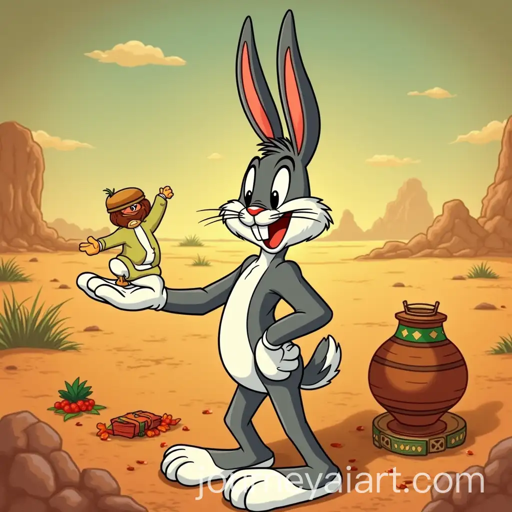 Bugs-Bunny-in-Looney-Tunes-Style-Celebrating-Ramadan-with-Vintage-Vibes