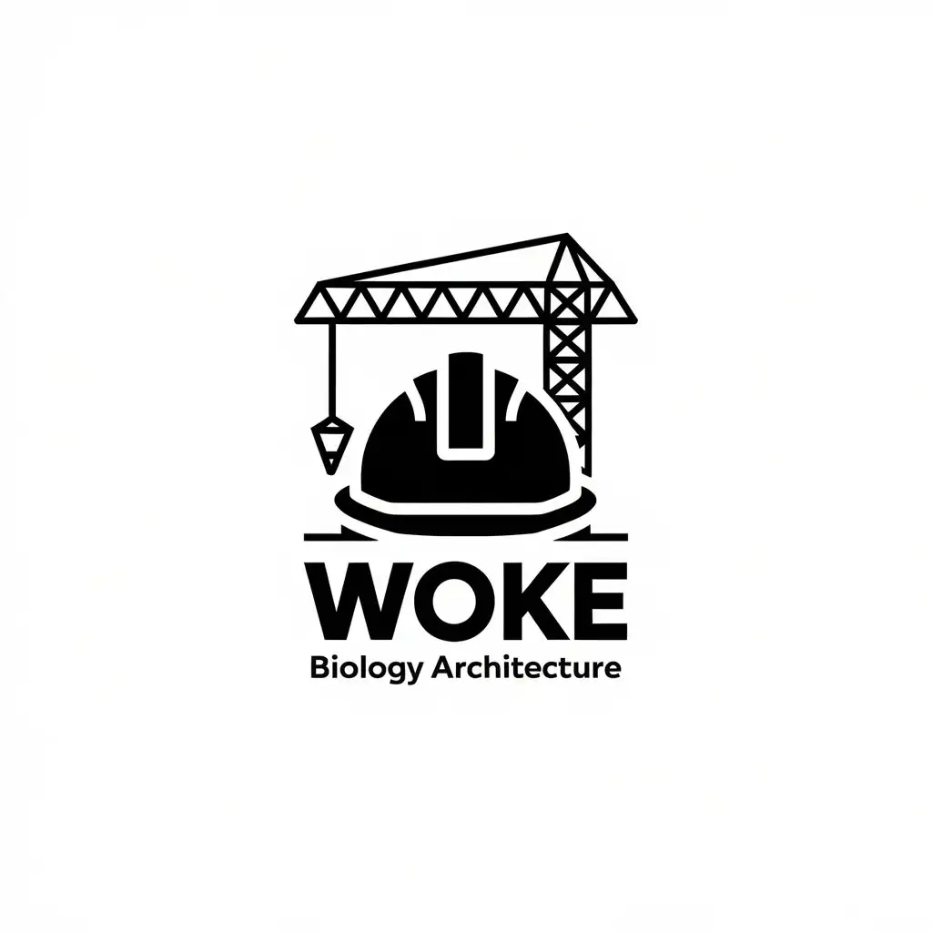 LOGO-Design-for-Woke-Biology-Architecture-Vector-Logo-with-Hard-Hat-and-Crane-for-the-Construction-Industry