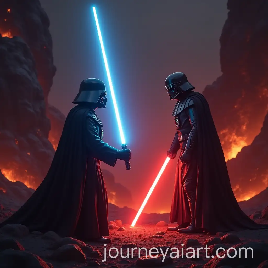 Epic-Star-WarsAI-Image-Expansion-Battle-on-Mustafar-with-Jedi-and-Sith