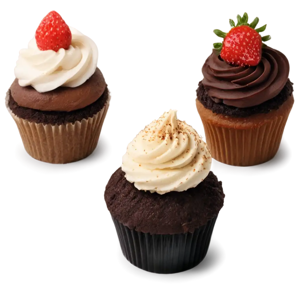 Delicious-Cupcake-PNG-Image-Featuring-Vanilla-Chocolate-and-Strawberry-Flavors-for-Creative-Projects