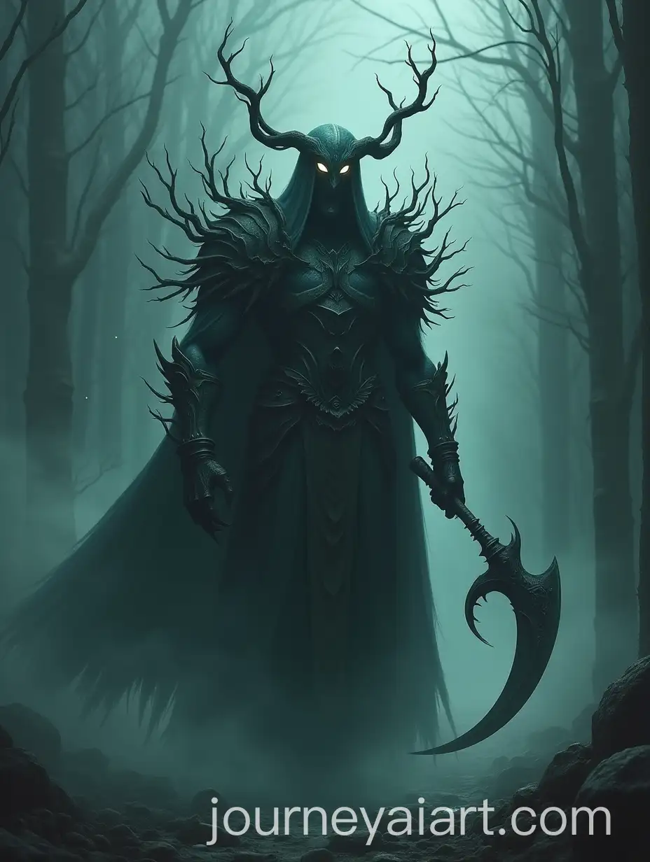 Fearsome-Armored-God-with-Sickle-Blade-in-Foggy-Haunted-City-Streets