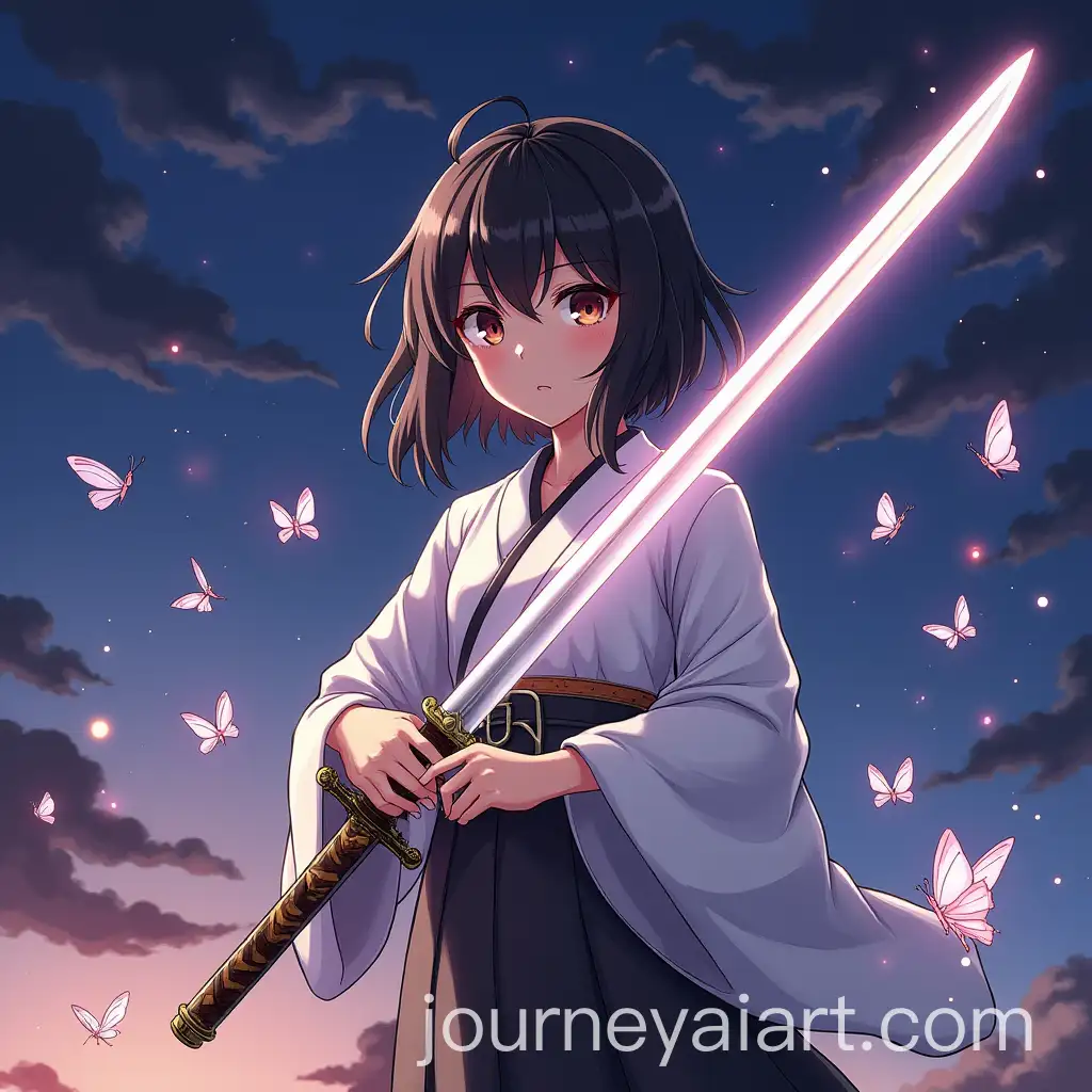 SemiRealistic-Shinobu-Kocho-with-Glowing-Sword-and-Butterflies