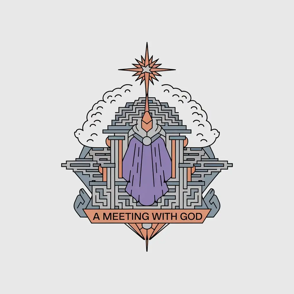 LOGO Design for A Meeting with God Magical Wand and Ethereal Architecture