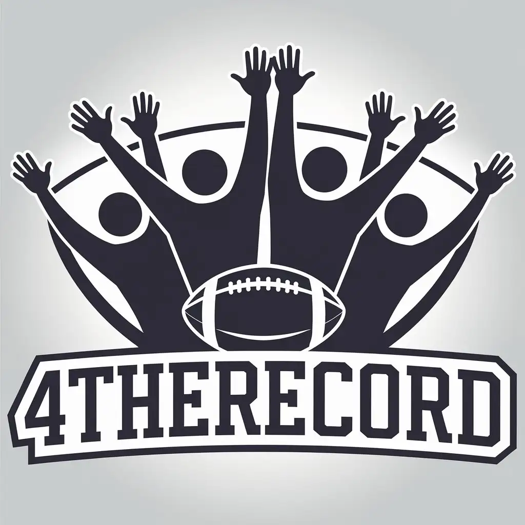 LOGO Design for 4TheRecord Vector Logo with Four People and Football Symbol