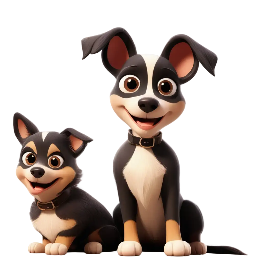 Two dogs cartoonish