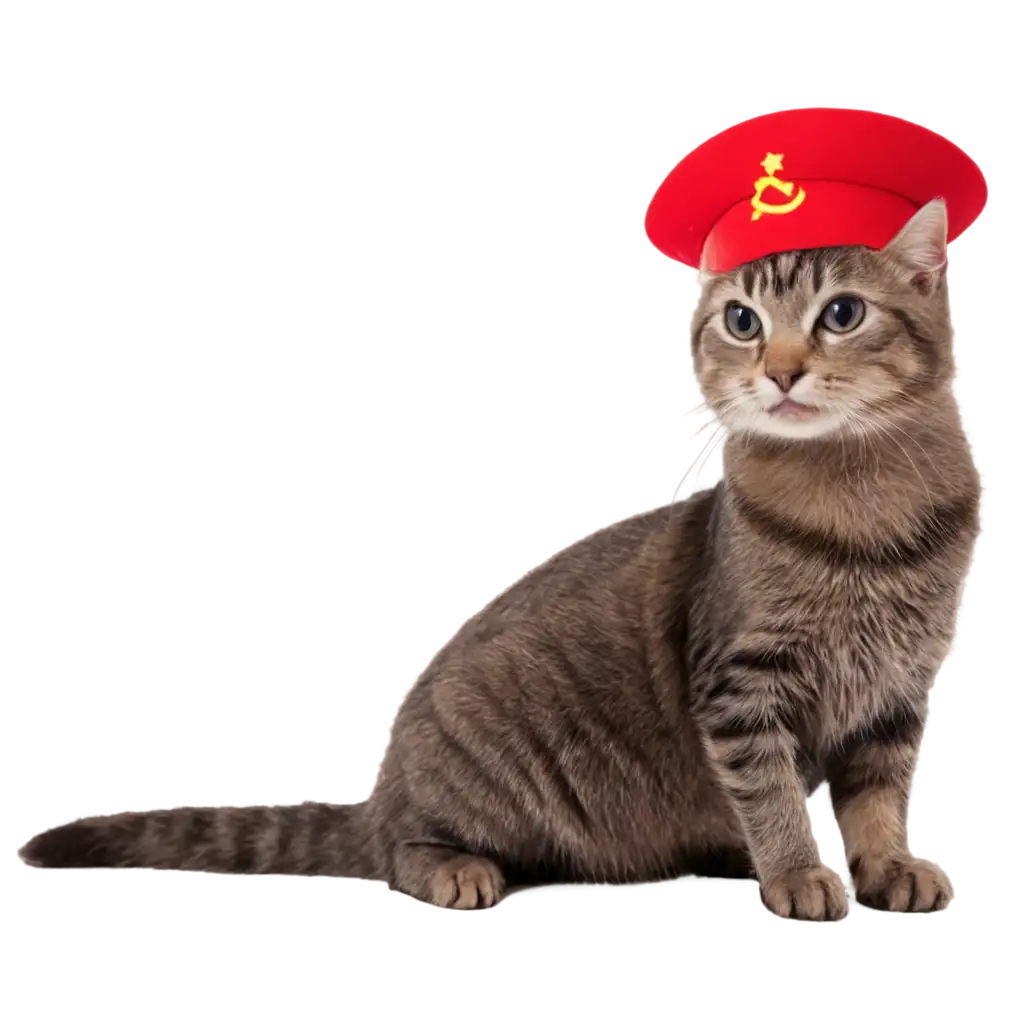 Communist-Cat-PNG-Image-Artistic-Representation-of-a-Feline-Revolutionary