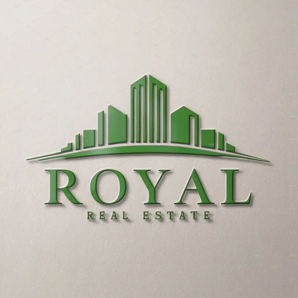 LOGO Design for Royal Green City Theme with Moderate Style for Real Estate Industry