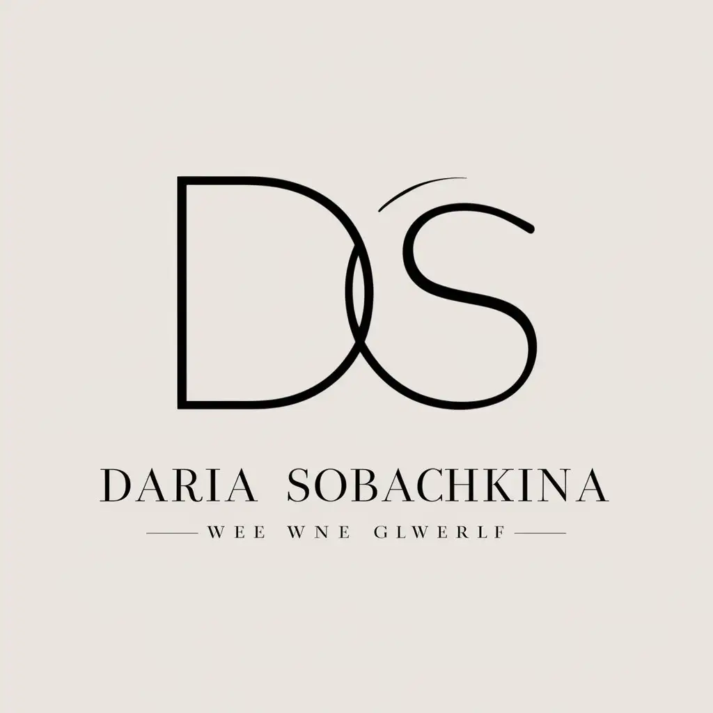 a vector logo design,with the text "Daria Sobachkina", main symbol:Da and Es,Minimalistic,clear background