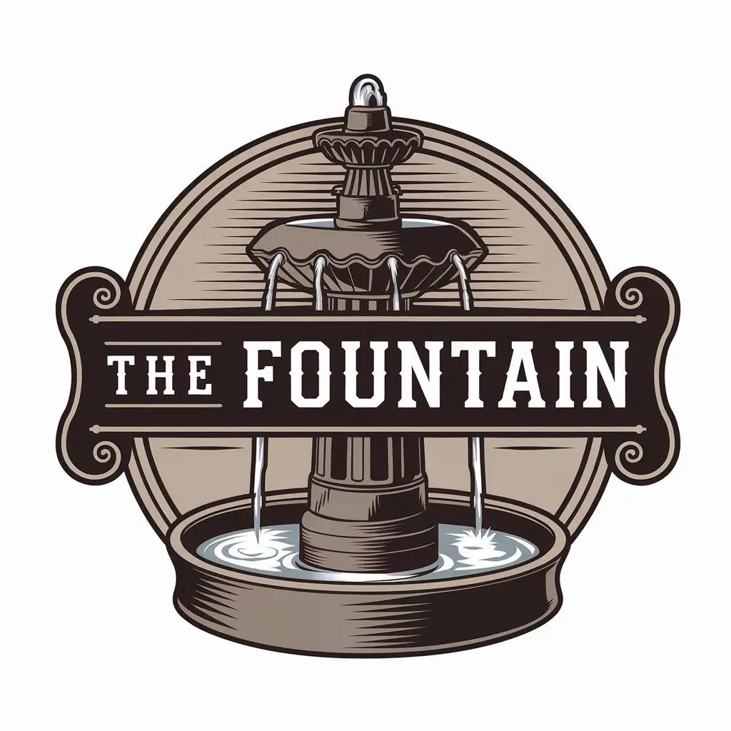 LOGO Design for The Fountain Vintage Minimalistic Style with Steel Bessemer Process and Industrial Element