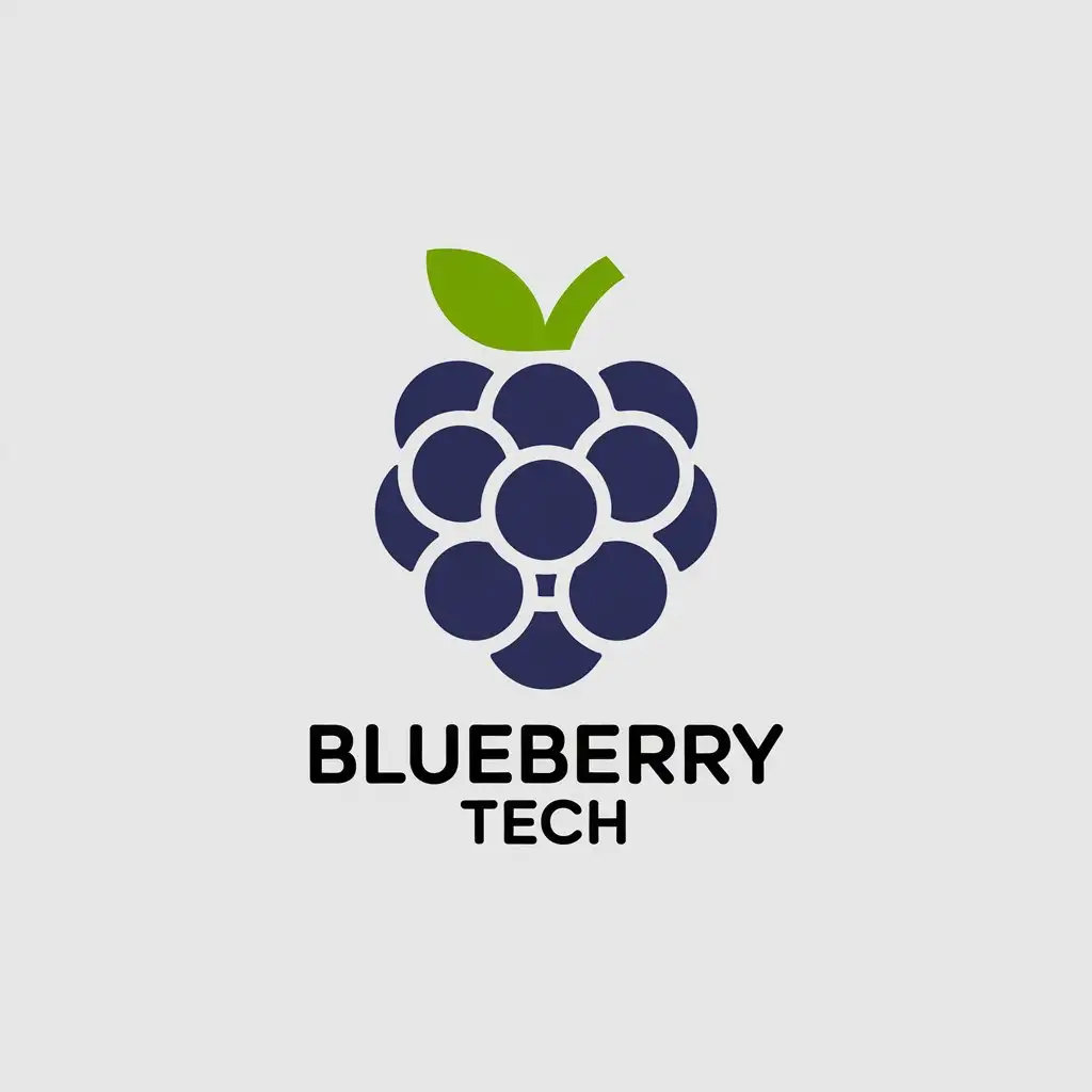 LOGO Design for Blueberry Tech Minimalistic Blueberry Symbol for Restaurant Industry