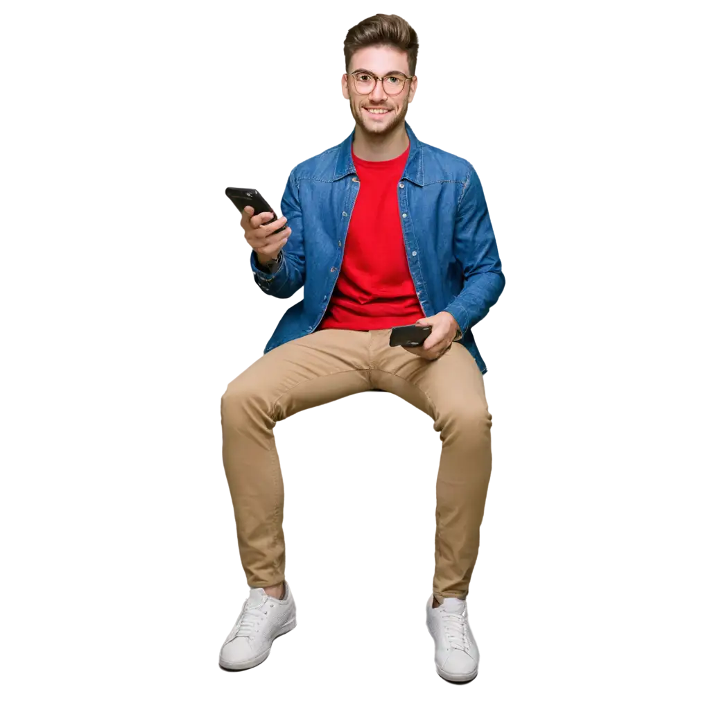 Create an image of a 25-year-old man excitedly reviewing the TechSark 8 Pro mobile phone for a YouTube video. He is sitting at a desk with a high-quality camera setup in front of him, showcasing the phone on a stand. The background features tech-related posters and a laptop displaying the YouTube channel. The scene is brightly lit and professionally arranged. The man is dressed casually and exhibits a happy, enthusiastic expression as he engages with the phone, conveying a sense of excitement about the review.