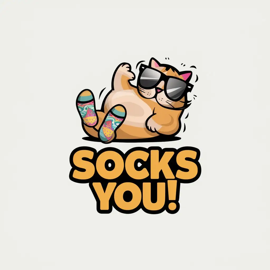 LOGO Design for Socks You Fat Cat with Sunglasses and Funny Socks Theme