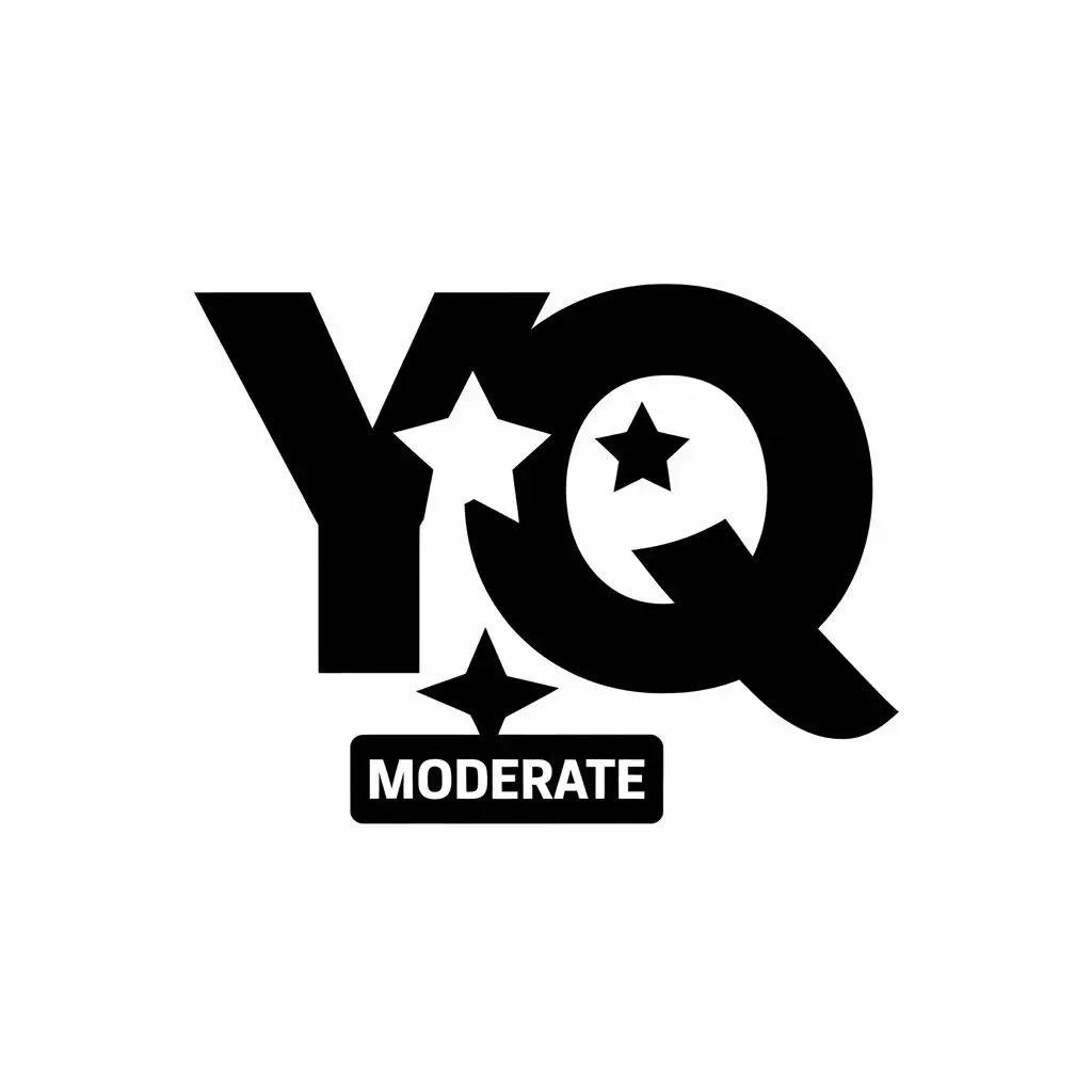 a vector logo design,with the text "YQ", main symbol:stars, message box,Moderate,clear background