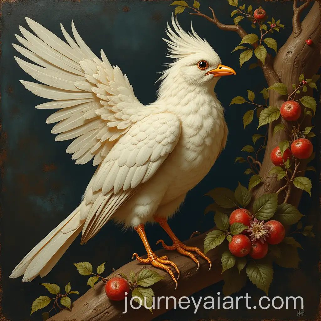 Elegant-Bird-Depicted-in-Rococo-Art-Style