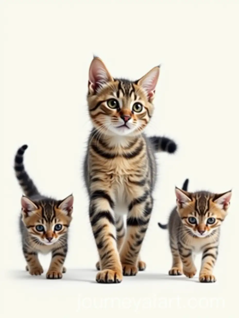 Mother-Cat-Walking-with-Kittens-Protective-Stance-Transparent-PNG