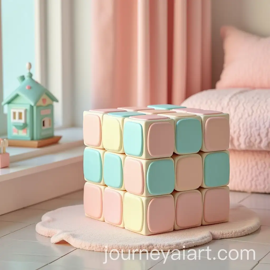 Pastel-Colored-Rubiks-Cube-in-Home-Decor