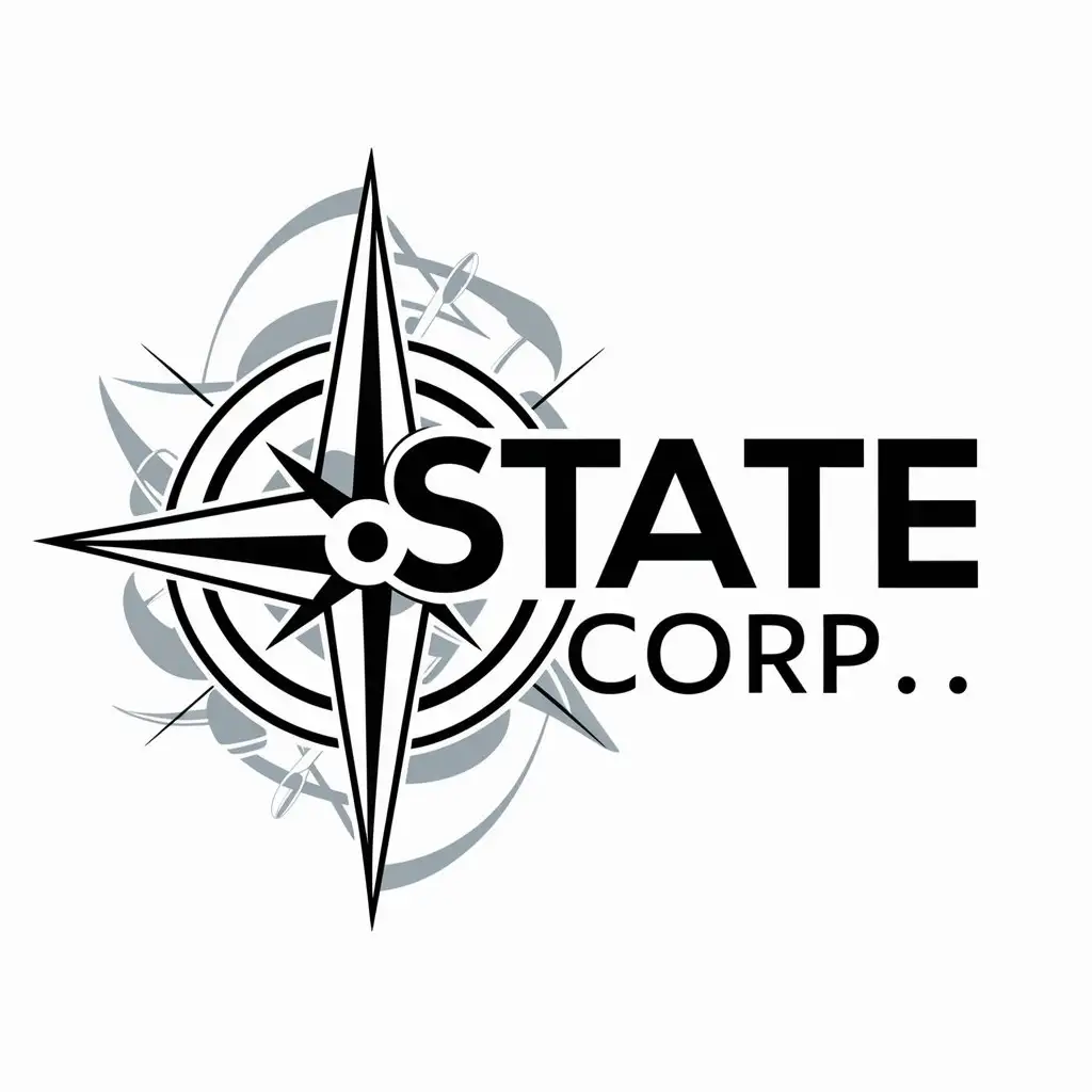 LOGO-Design-For-State-Corp-Elegant-Compass-Rose-Emblem-on-Clear-Background