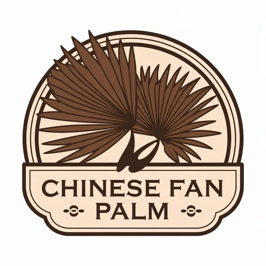 a vector logo design,with the text "Chinese fan palm", main symbol:Chinese fan palm,Moderate,be used in Travel industry,clear background