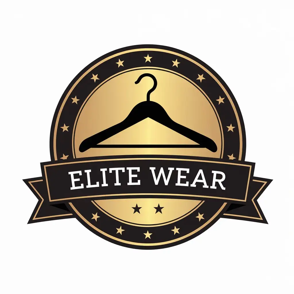 LOGO Design for Elite Wear Vector Design Featuring Elite Black and Gold Clothing on Clear Background