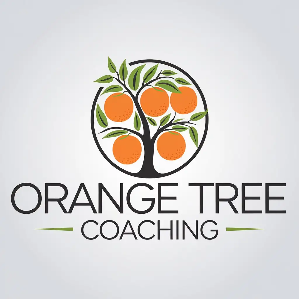 LOGO Design for Orange Tree Coaching Vector Logo with Orange Tree Symbol and Clear Background