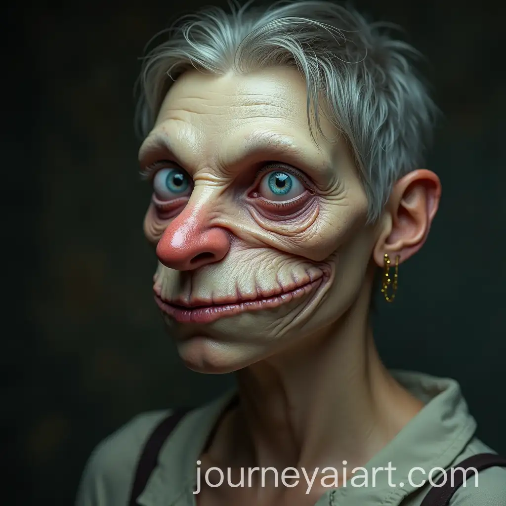 Ugly-Woman-with-Short-Matted-Hair-and-Hooked-Nose