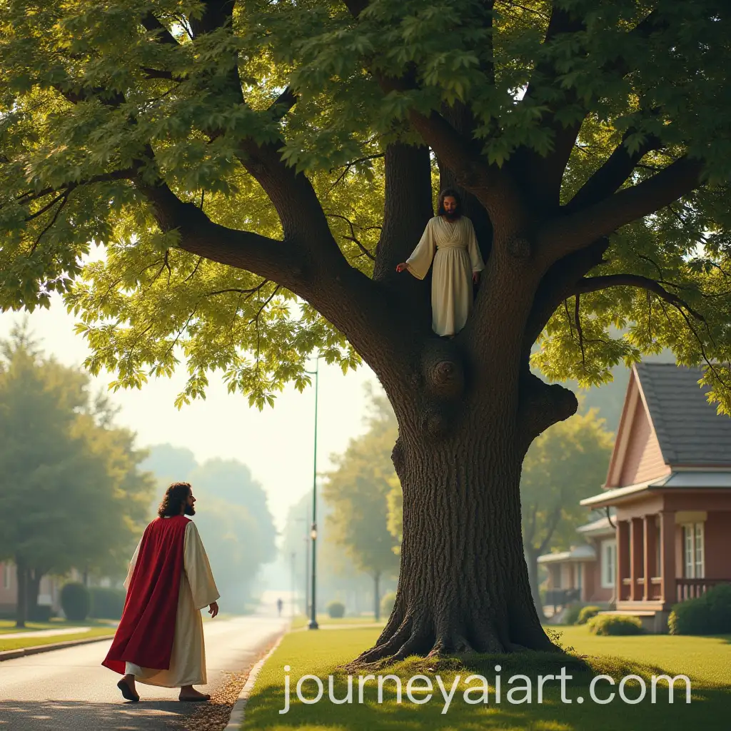 Zacchaeus-in-the-Sycamore-Tree-Watching-Jesus-Pass-Through-the-Street