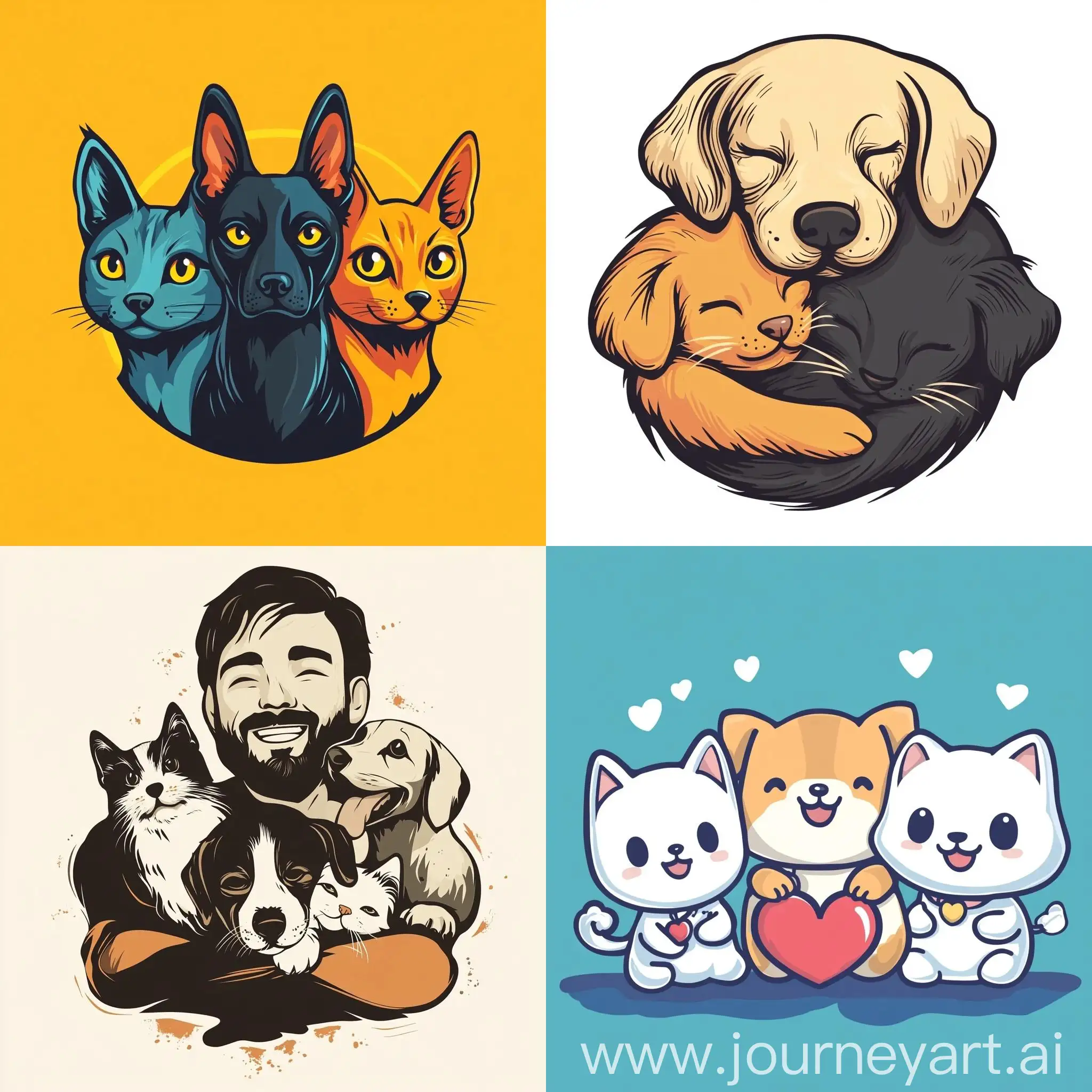 PawTee-TShirt-Brand-Logo-Featuring-Dogs-Cats-and-Humans-in-a-Cute-and-Creative-Design