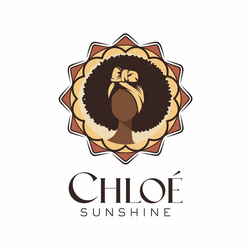 LOGO Design for Chloe Sunshine Afrocentric Moderate Theme for Beauty Spa Industry