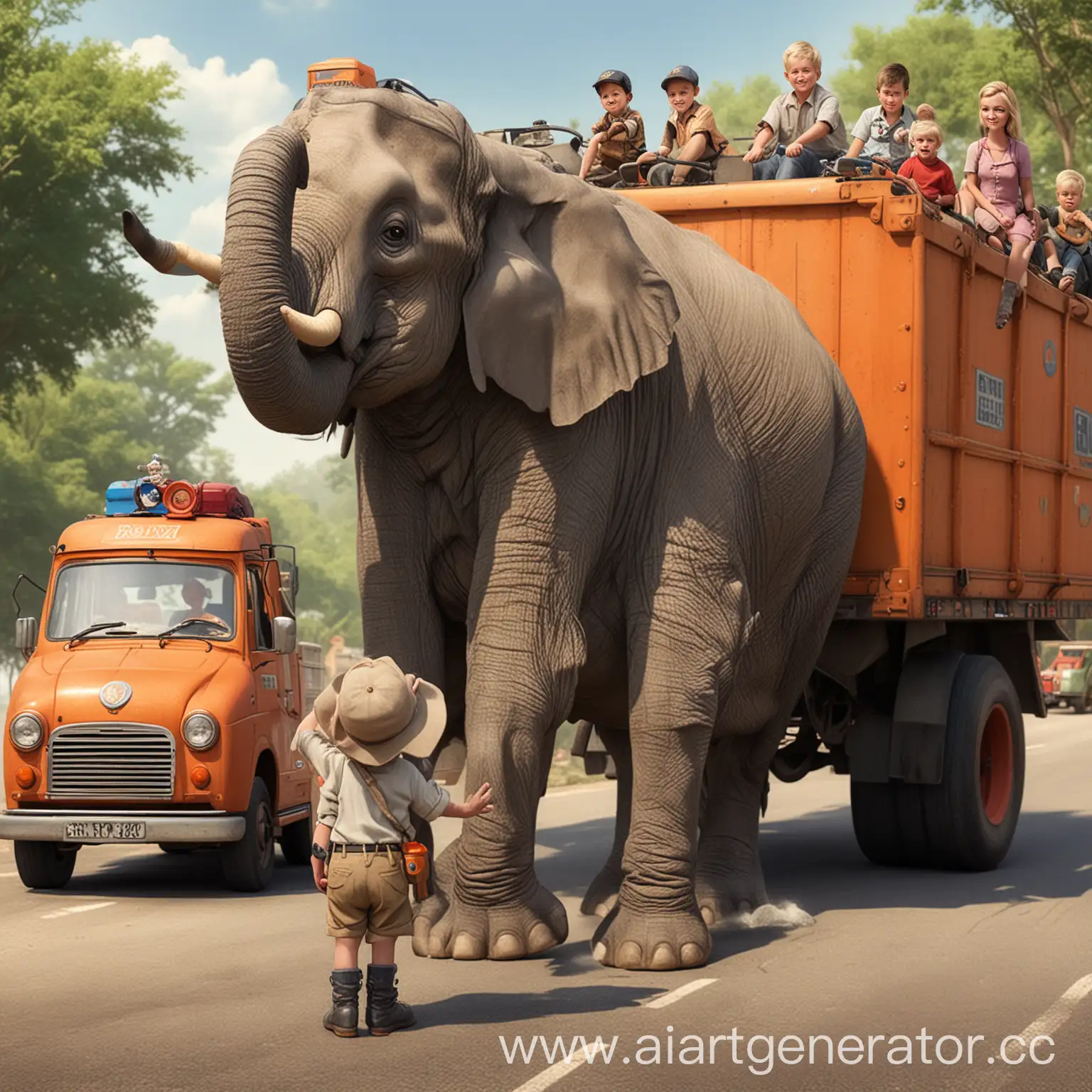 Family-of-Disney-Characters-Dad-Truck-Driver-Son-Traffic-Policeman-Younger-Son-Car-Enthusiast-Mom-Elephant