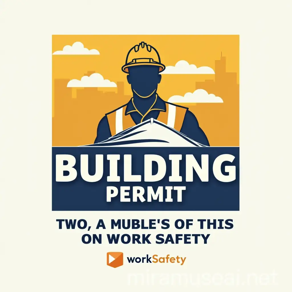 Work Safety Logo Design Building Permit with Safety Focus