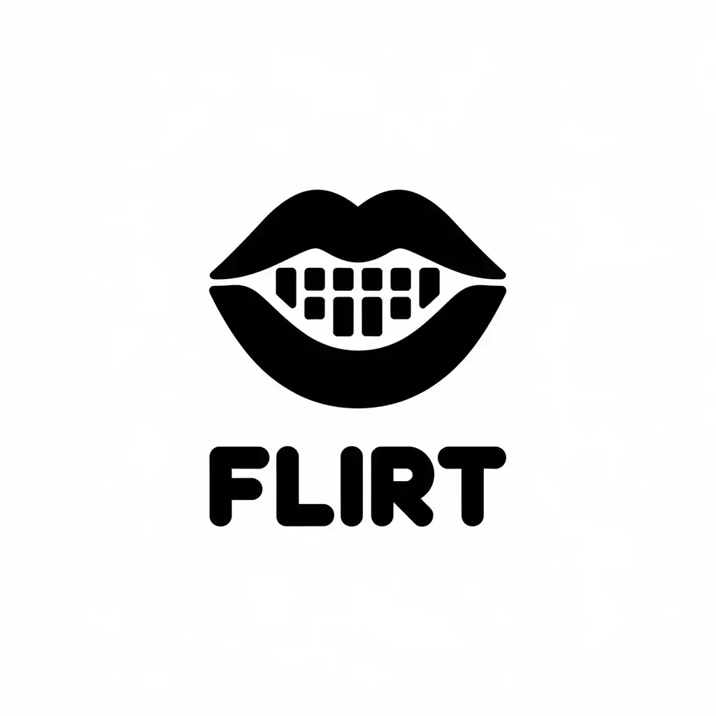 LOGO Design for Flirt Simple Lip Keyboard Combination with Modern Style