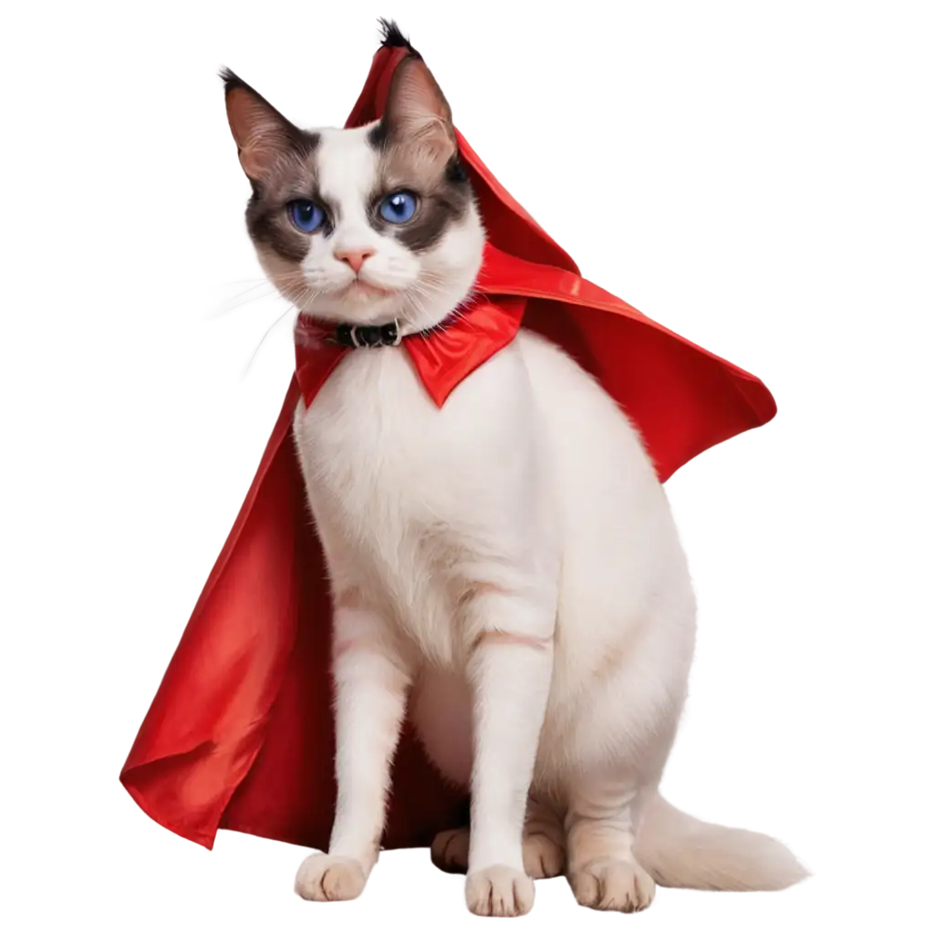 Cute-White-Cat-Halloween-Vampire-PNG-Image-with-Transparent-BackgroundPNG-Image-Usage-Scenarios