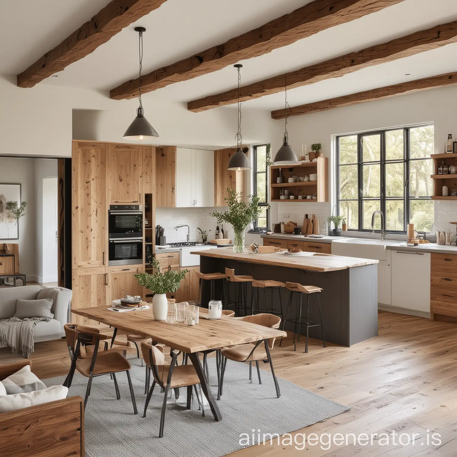 Rustic-Modern-Decor-Ideas-for-Open-Plan-KitchenLiving-Rooms