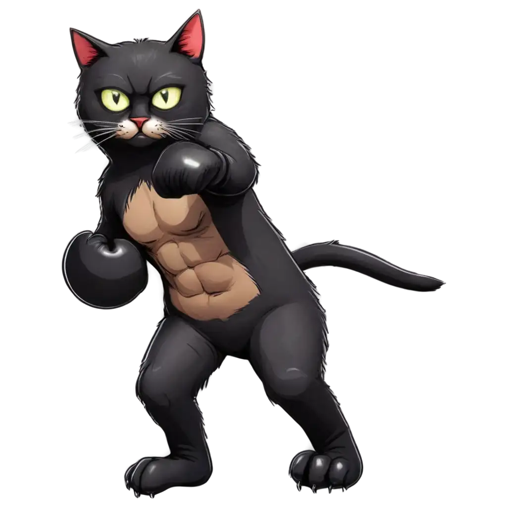 Black-Cat-in-Boxing-Gloves-in-Zombie-Style-PNG-Image-Unique-and-Spooky-Artwork