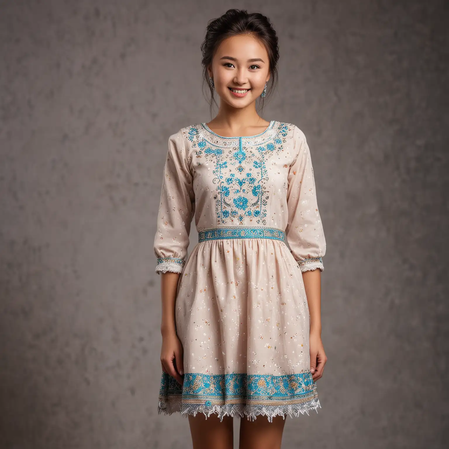 Kazakh-Girl-in-Eastern-Princess-Dress-with-a-Kind-Smile