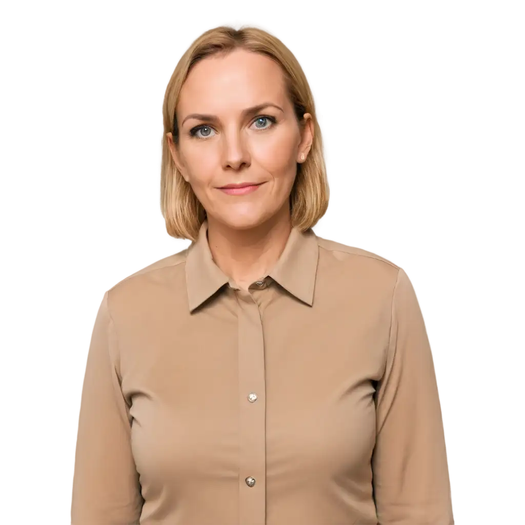 Portrait-PNG-Image-of-American-Woman-Slightly-Round-Face-45-Years-Old-Wearing-Collared-Shirt