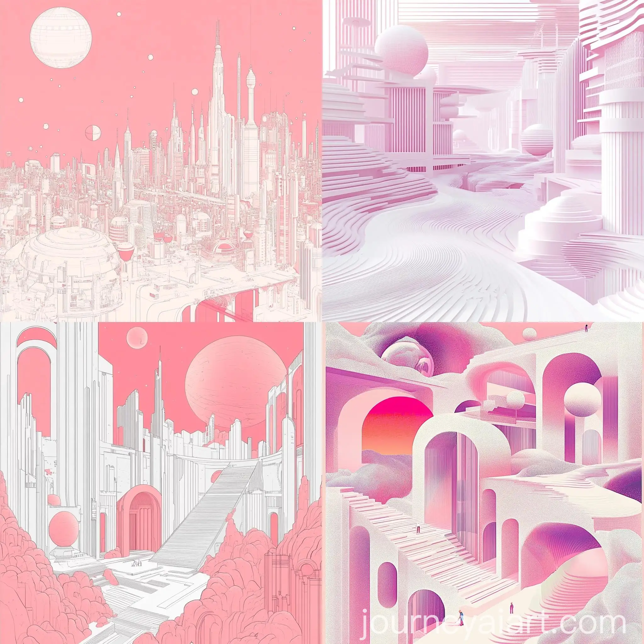 Psychedelic-Minimalist-Illustration-of-Planned-Economy-in-White-and-Pink