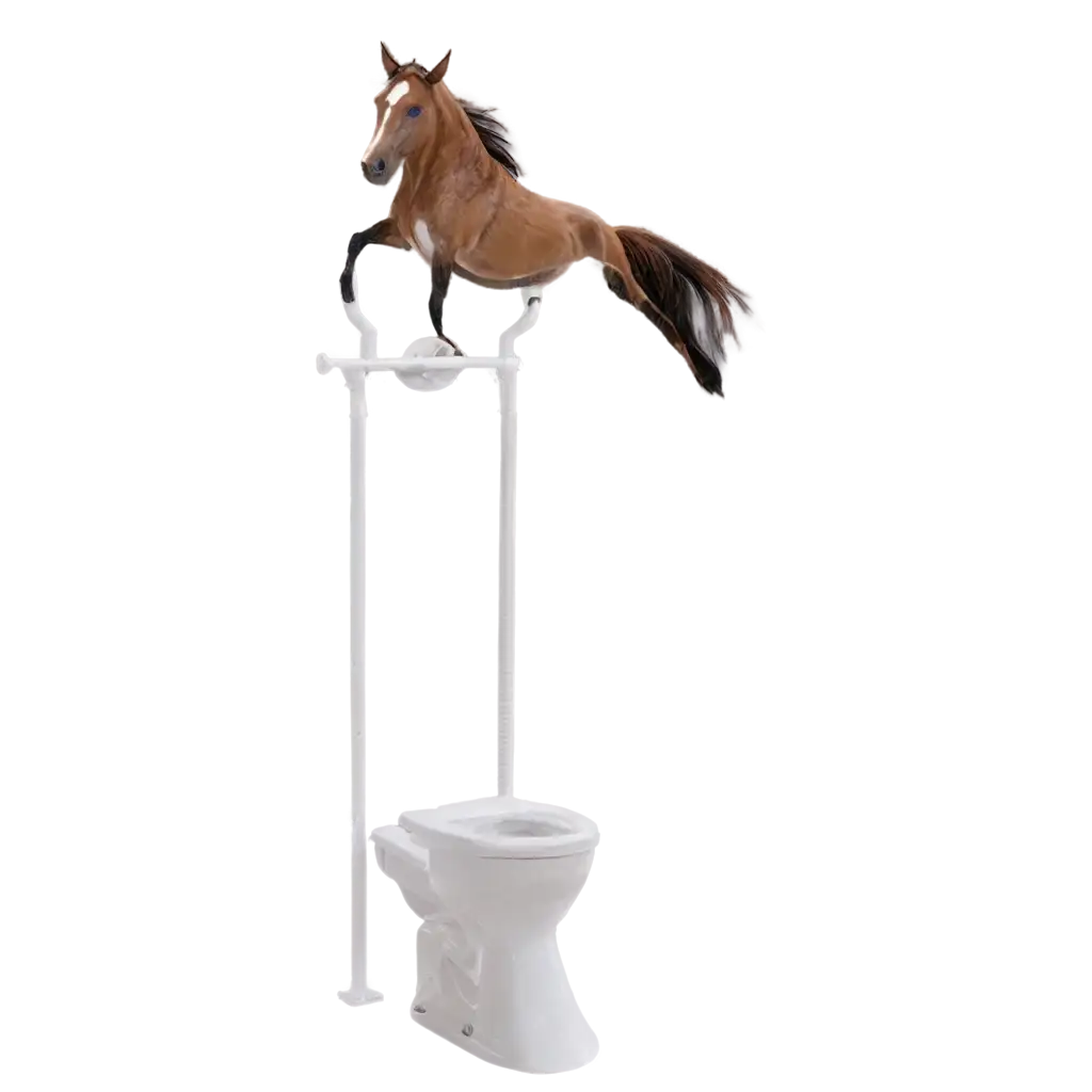 Horse using the bathroom