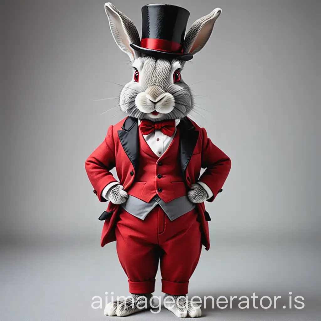 Charming-Grey-Rabbit-in-Red-Pants-and-Top-Hat